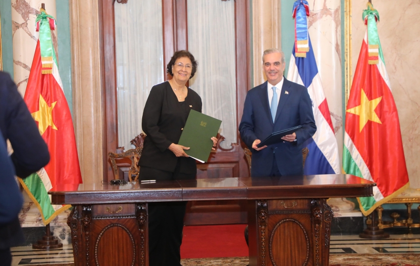 Gobiernos de República Dominicana y Surinam acuerdan fortalecer comercio, turismo y seguridad alimentaria